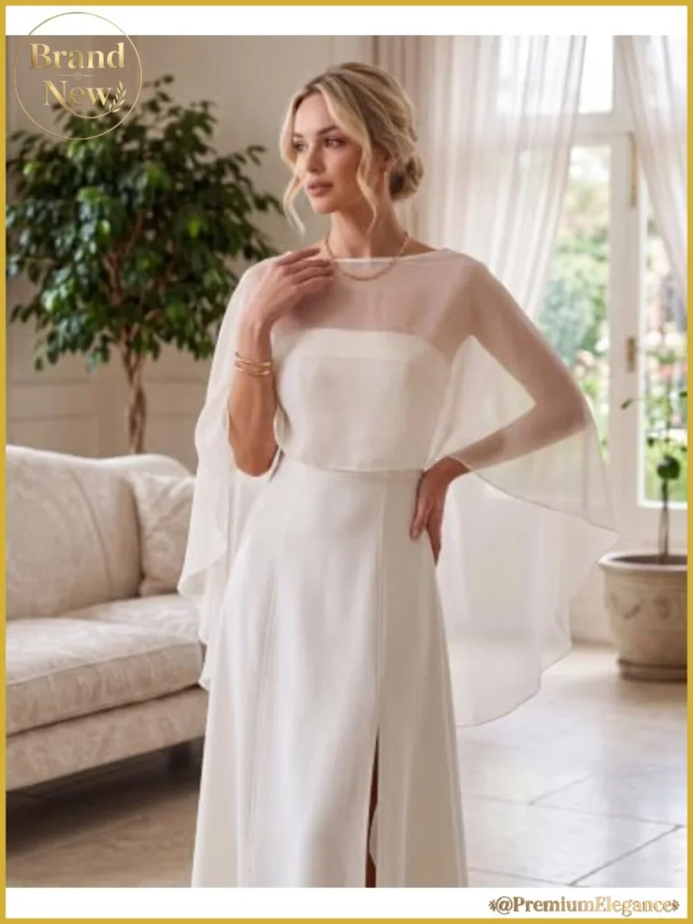 Chiffon Shawl Wrap Lettuce Edge One Size Cover Up Formal Capelet